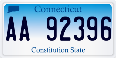 CT license plate AA92396