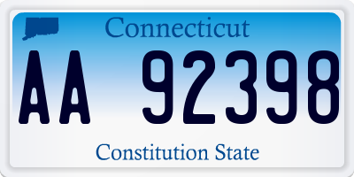 CT license plate AA92398