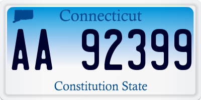 CT license plate AA92399