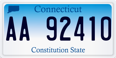 CT license plate AA92410
