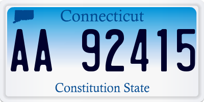 CT license plate AA92415
