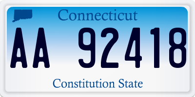 CT license plate AA92418