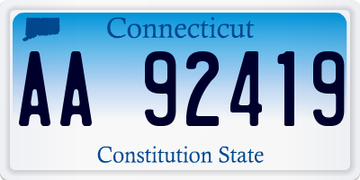 CT license plate AA92419