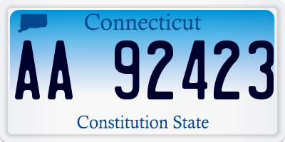 CT license plate AA92423