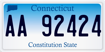 CT license plate AA92424