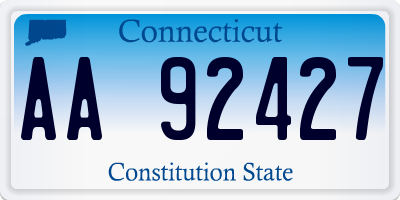 CT license plate AA92427