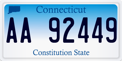 CT license plate AA92449