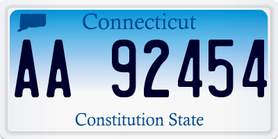 CT license plate AA92454