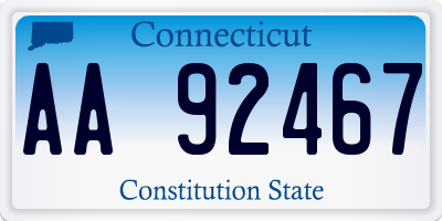 CT license plate AA92467