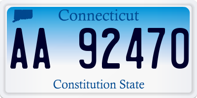 CT license plate AA92470