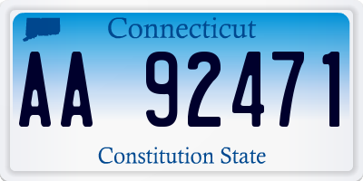 CT license plate AA92471