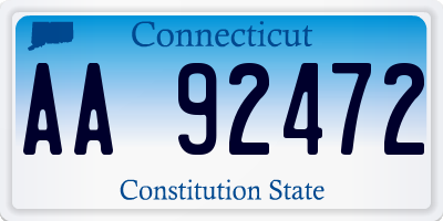 CT license plate AA92472