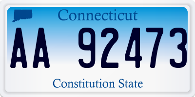 CT license plate AA92473