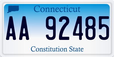 CT license plate AA92485