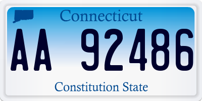 CT license plate AA92486