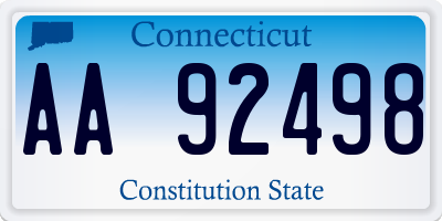 CT license plate AA92498