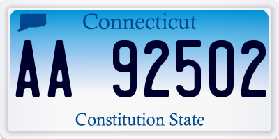 CT license plate AA92502