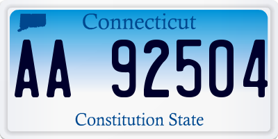 CT license plate AA92504