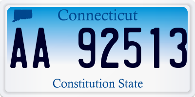 CT license plate AA92513