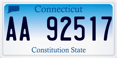 CT license plate AA92517