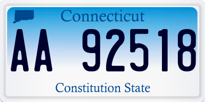 CT license plate AA92518