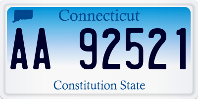 CT license plate AA92521