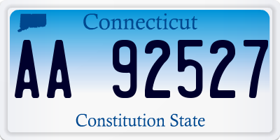 CT license plate AA92527