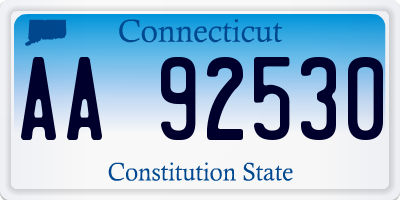 CT license plate AA92530