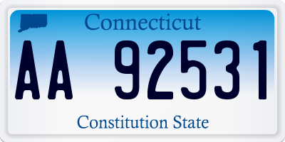 CT license plate AA92531