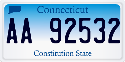 CT license plate AA92532