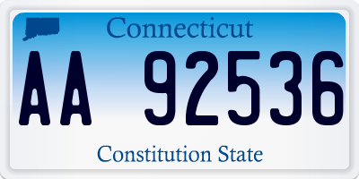 CT license plate AA92536