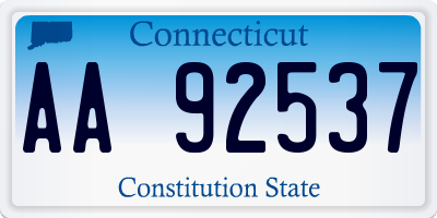 CT license plate AA92537