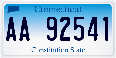 CT license plate AA92541