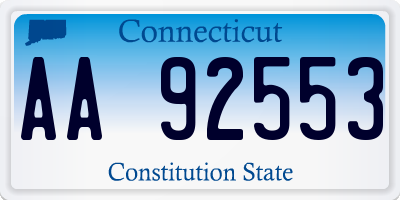 CT license plate AA92553