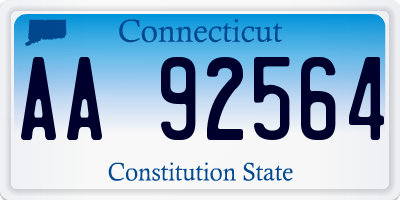 CT license plate AA92564