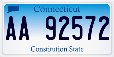 CT license plate AA92572