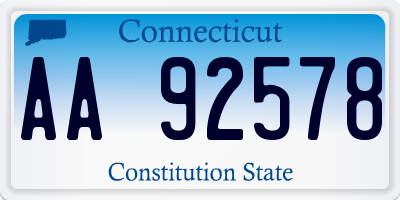 CT license plate AA92578