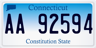 CT license plate AA92594