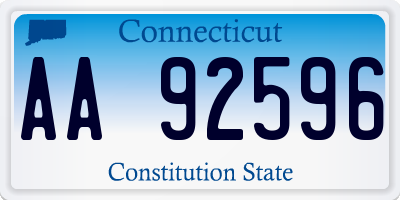 CT license plate AA92596