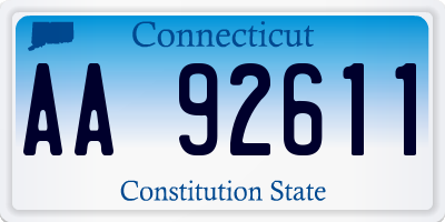 CT license plate AA92611