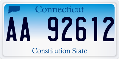 CT license plate AA92612