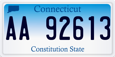 CT license plate AA92613