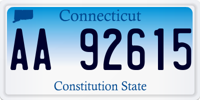 CT license plate AA92615