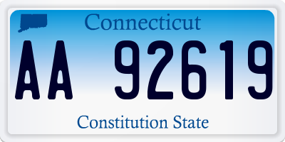 CT license plate AA92619