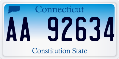 CT license plate AA92634