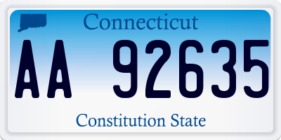 CT license plate AA92635