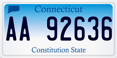 CT license plate AA92636