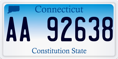 CT license plate AA92638