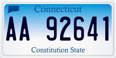 CT license plate AA92641