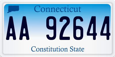 CT license plate AA92644